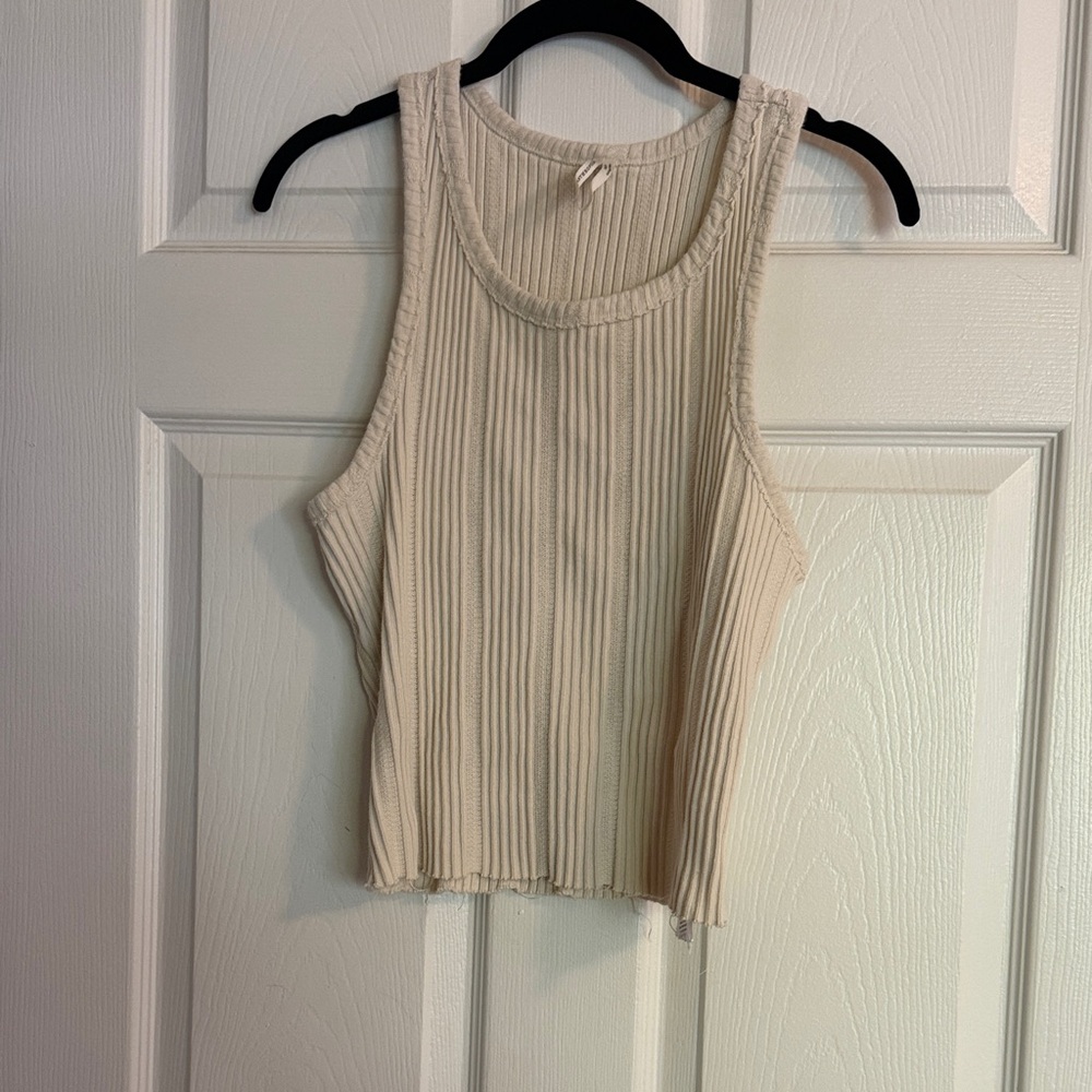 Anthropologie Beige Ribbed Tank Top